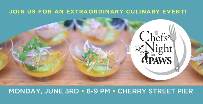 #ChefsNightForPAWS is June 3! Experience dozens of Philly restaurants grouped by neighborhood, like @cheufishtown, @jerrysbarphilly, &amp; @standardtap of Fishtown/NoLibs, or <a href="/bar_hygge/">Bar Hygge</a>, <a href="/lacalacafeliz/">La Calaca Feliz</a>, &amp; @mccrossenstav of Fairmount 😍

Limited tickets left at phillypaws.org/chefsnight