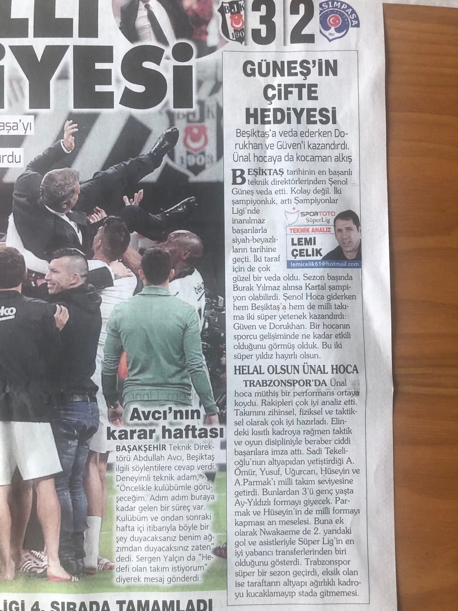 SÖZCÜ GAZETESİNDE BEŞİKTAŞ KASIMPAŞA MAÇ YORUMUM, HER ŞEY GÜZEL OLACAK..