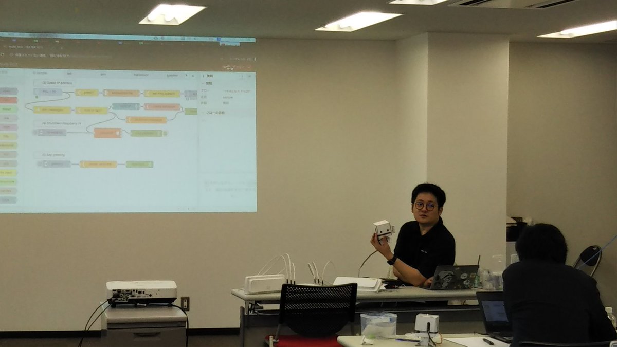 hayakumi8893's tweet image. 皆さん組み立て完成👍
後半のハンズオン始まりました
#TJBot #TJBotzero #bmxug