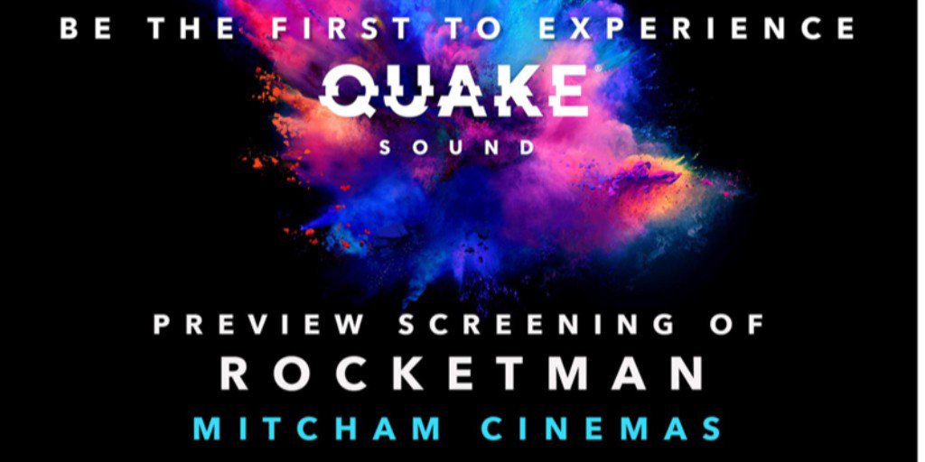 Wallis_Cinemas's tweet image. Be the FIRST to experience QUAKE SOUND at our launch and special event preview screening of Rocketman (CTC), this Wednesday the 29th of May at Mitcham Cinemas!
#walliscinemas #Rocketman #QuakeSound #mitchamcinemas #krixsound