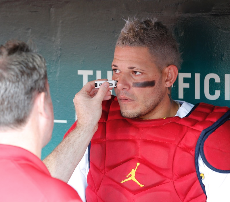 Cardinals's tweet photo. Yadier Molina's ranks among @MLB catchers

31 RBI, 1st
13 2B, 1st
4 SB, 1st
380.2 innings caught, 1st
45 Starts at catcher, 1st https://t.co/D9VFouyKUC