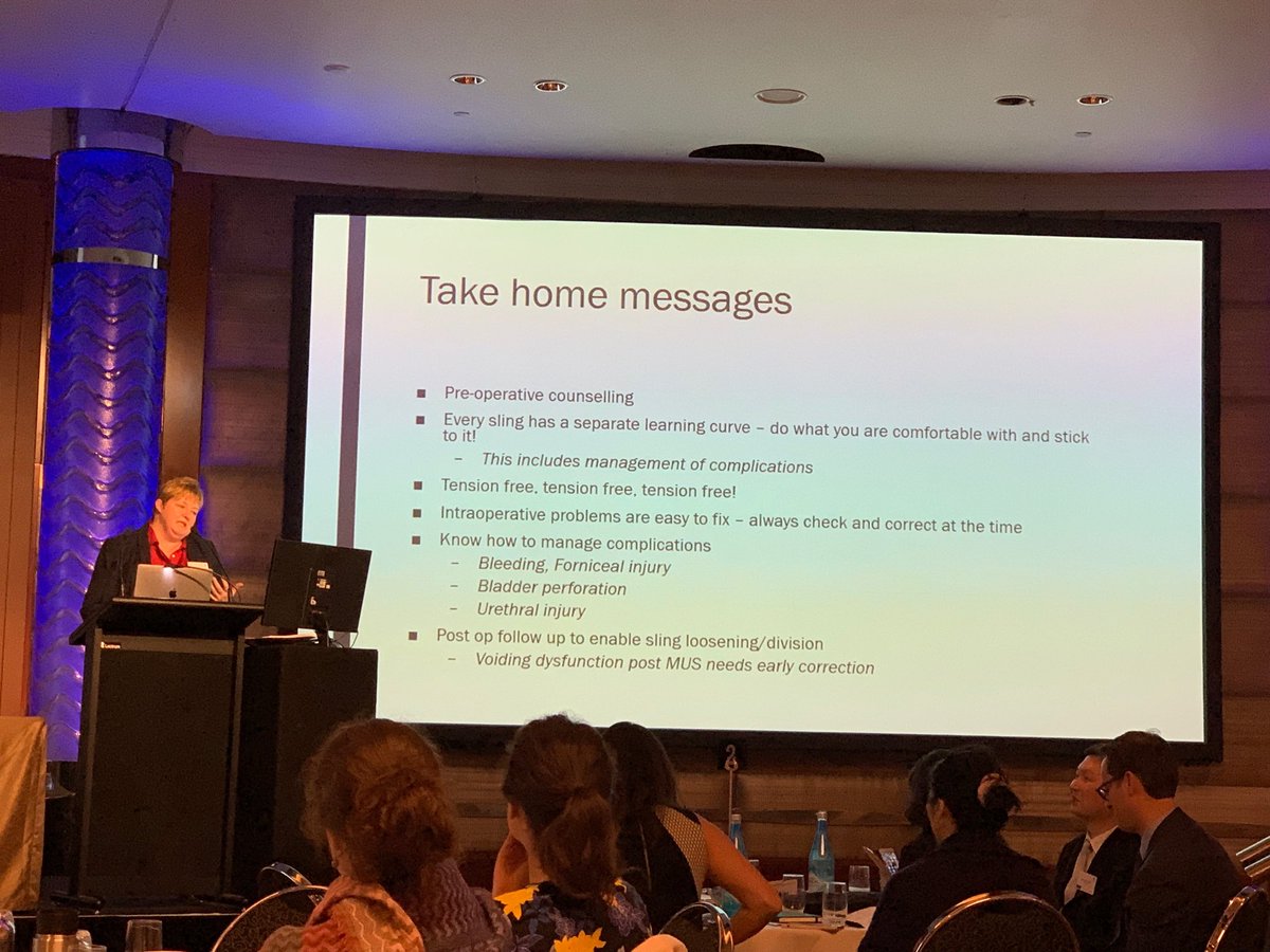 ⁦@Goldurol on top down retropubic #sling for #stressincontinence Stick to what you’re good at. Spend time in the operation to get it right. #femaleuro