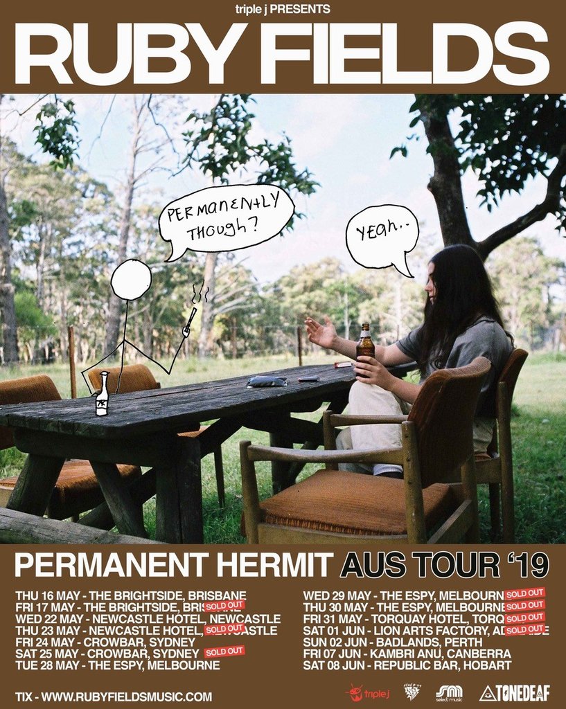 TONIGHT | Ruby Fields #2⠀ ⠀ @rubyfieldsm8 has released her new brand new EP, Permanent Hermit! Tonight is the last Sydney show of the tour, let's do this🤘With @ihatemissjune & @battlesnakeband⠀ SATURDAY 25TH MAY⠀ Doors 7PM | Sold out!⠀ CROWBAR SYDNEY 18+