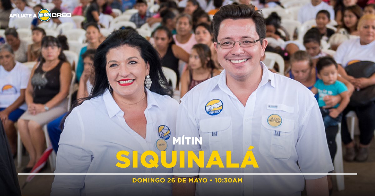 Esperamos que puedas acompañarnos durante el Mítin que estaremos realizando en la Colonia Tierra Verde, Calle de La Iglesia, Siquinalá, el próximo domingo 26 de mayo, de 10:30am a 12:30pm.