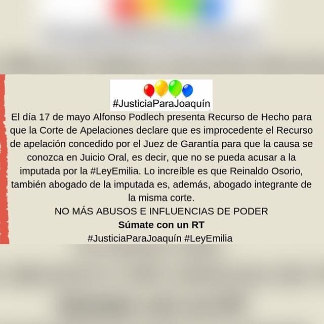 MariVillarroel3's tweet photo. #LeyEmilia #JusticiaParaJoaquín 
Ya basta de impunidad
@KarendTV https://t.co/DVZ7DLl81k