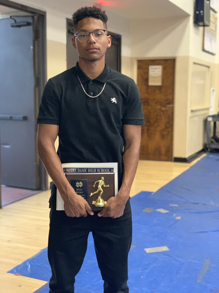 _kyle_wynn's tweet photo. Extremely humbled and blessed to be recognized as  MVP of the  @NotreDame_HS Track Team-Sophomore class.  A special thank you to my family, teammates, Coach McNab  @CClevelandND and trainer @ThatGuyAkil for all your support.  #roadtostate2020 starts now! @NDknightsFB https://t.co/hqG35ZPVzT