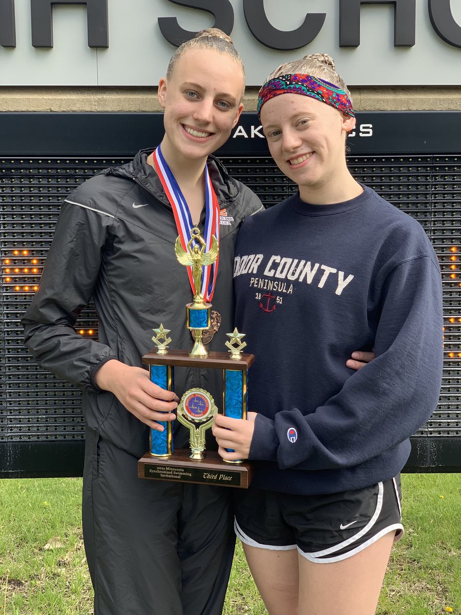 SLPGOPARK's tweet photo. Congrats to Annie Breyakon on being named All State and  Lily Kulevsky on being named Academic All State at the State synchronized swimming championship meet today!! GreT job!!🏆🏆🏆 https://t.co/hTdQtdwBXI