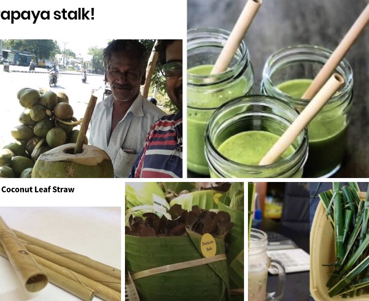kalpana_designs's tweet photo. Innovative Alternates to plastic bags & straws -Papaya stalk, coconut leaf , bamboo and banana leaf straws
Banana leaves for packaging. The World is going Green! Hyderabadis
DONT WAIT TO BE THE CHANGE
#Carryabag #Refuseplasticstraws
@zcwz_ghmc @arvindkumar_ias https://t.co/x4U7ZKixlh