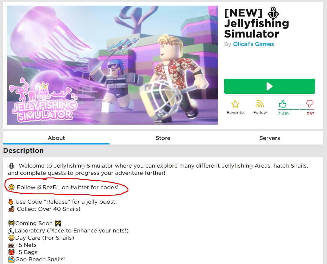Seth Rex On Twitter The Front Page Game Jellyfish Simulator Is Botting Their Game To The Front Page Rezb Continually Promotes A Botting Website On His Twitter And Was Recently Added To - roblox jellyfishing simulator nerdsly