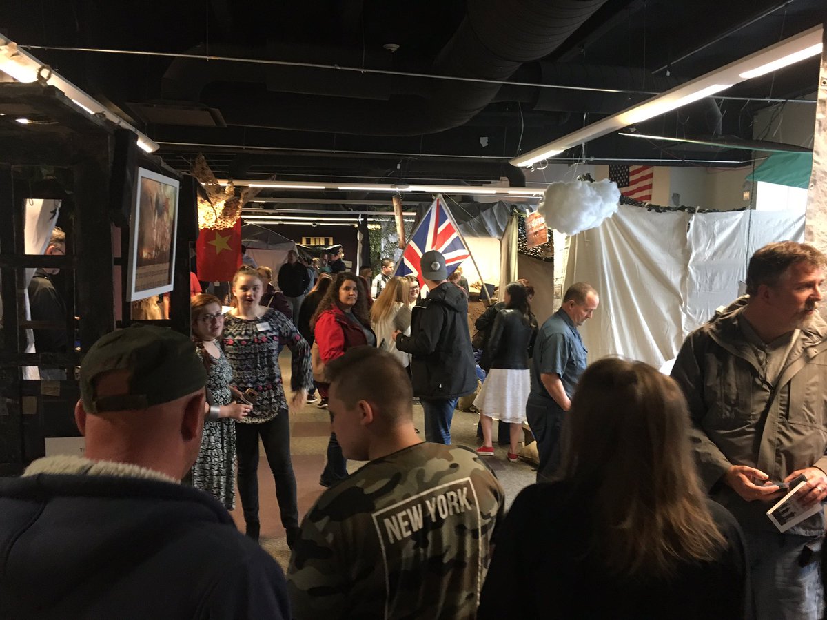 CompassAcad's tweet image. The sophomore class put on a great war museum.  The America at War museum looked at 7 of the greatest conflicts in US history.  #ca2019 #AmericanStudies