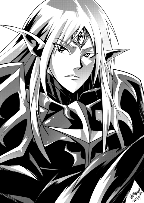 Finished work for SisterSelect, Elbaz, the Silent Knight II! It was a very fun work to do, and if you want something like this too, just send me a mail with your commission ideas to waru.souza@gmail.com