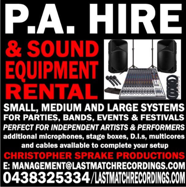 LastMatchRecord's tweet image. P.A. Hire-parties/conferences to large events.Targeted systems to get the best out of your event,great rates for indie artists.
#pahire #soundequipmentrental #pahiremelbourne #musicequipmentrental #melbourne #microphonehire #speakerhire #mixingdeskrental #melbournesoundequipment