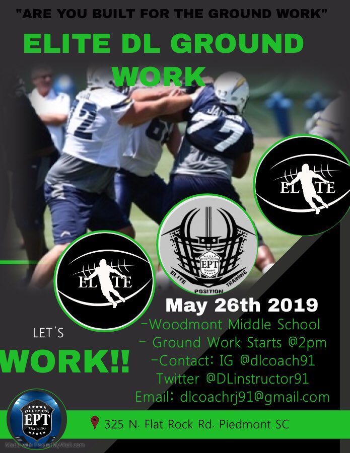 DLInstructor91's tweet photo. Ground Work this Sunday 2pm at Woodmont Middle School. So all DL come ready to grind. Contact me for more information and to claim your spot #DLGroundWork91 #EliteDL91 #RJElite #EPT19 also get in plenty of fluids this weekend https://t.co/8CDAmo9bf3