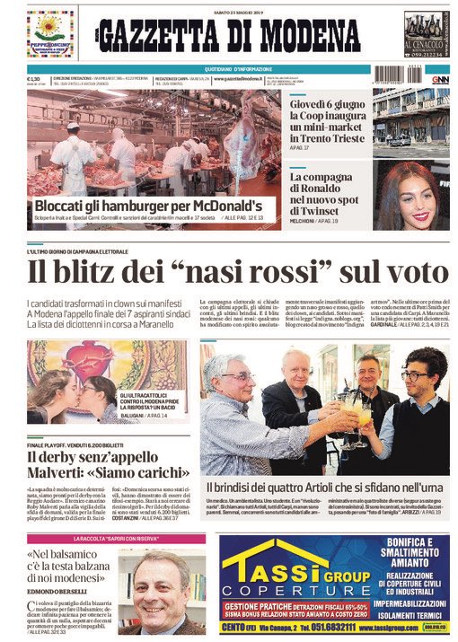 gazzettamodena's tweet photo. #BuonWeekend a tutti da #Modena con la #GazzettadiModena La #primapagina del giornale Oggi in #edicola con #Zero14 https://t.co/ilsHkiXqbE https://t.co/uRoKIn5HWB