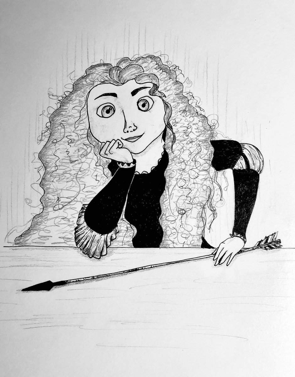 mittengrit's tweet photo. Last one tonight. Fer m’ wee lass. #touchthesky #brave #merida #mumancientkingdom #art #micron https://t.co/yNOs8r5Dam
