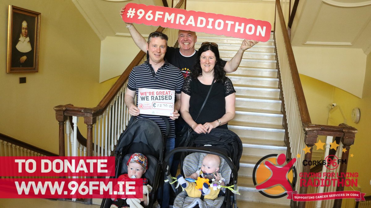#96fmradiothon Day 3 has kicked off with a massive donation from <a href="/CommonsHotelCrk/">TheCommonsHotel</a> of €1270 🙏
