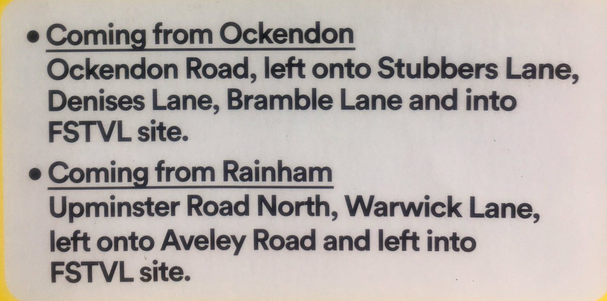 LondonTrafficW1's tweet image. We Are Festival Upminster taxi pick up and drop off information 
#FSTVL