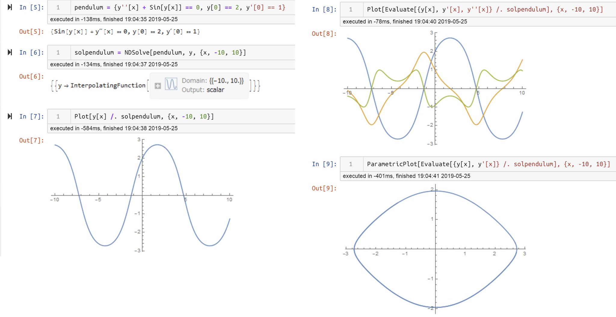 黒木玄 Gen Kuroki Wolframengine 無料でダウンロードしたwolfram Engineで振り子の微分方程式を解いた見た