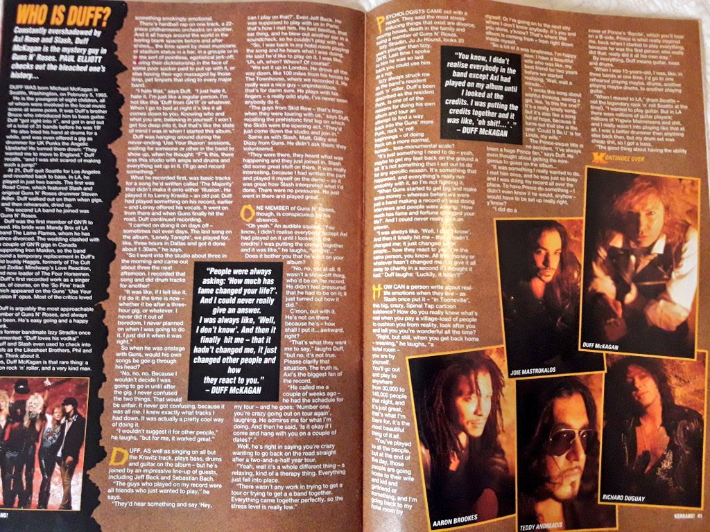 DuffMckaganArg's tweet photo. @DuffMcKagan #oncover @KerrangMagazine  September 1993 on Believe in Me record release. 

@DuffMckaganArg 📸 https://t.co/hGTHXbaPOr