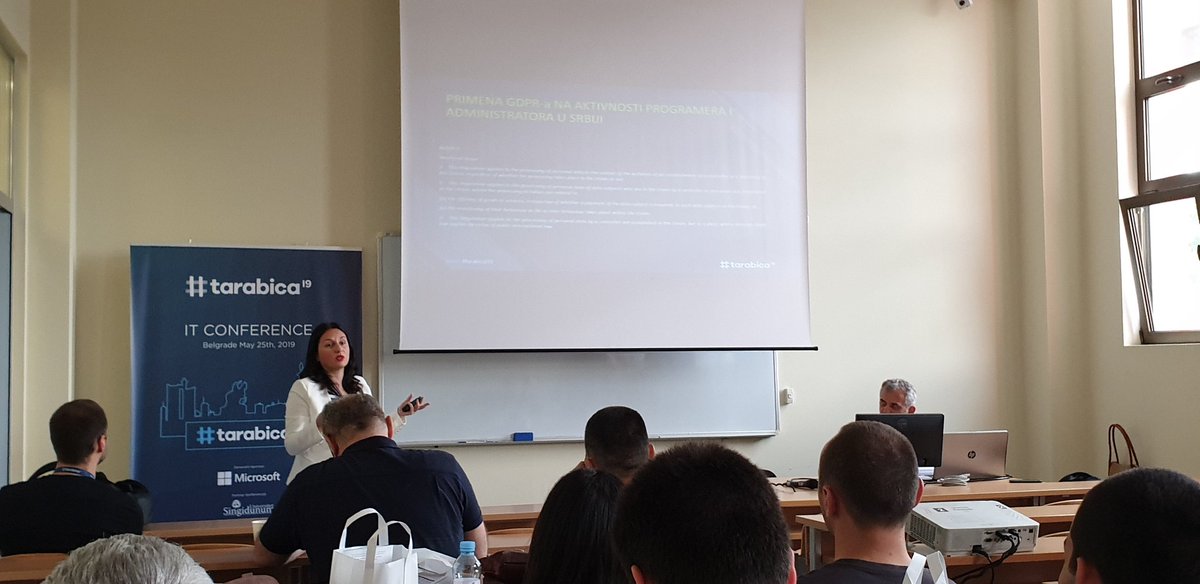 _minderaser_'s tweet image. Bogdan Ivanišević i Milica Basta iz @BDKAdvokati o GDPR i informacionim tehnologijama na @TarabicaConf #tarabica19