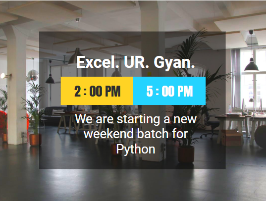 excel_ur_gyan's tweet image. We are starting a new batch for Python from this weekend  2.00 to 5.00
#Python_Training_Bommanahalli
Call us : +919642014336
Email : excelurgyan.in@gmail.com
Website: excelurgyan.in