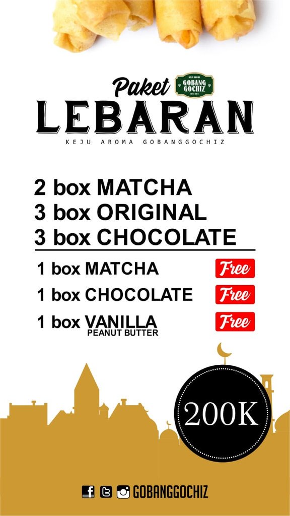 Hallo sobat twitter!
Udah tau kan paket lebaran #KejuAroma #GobangGochiz ?