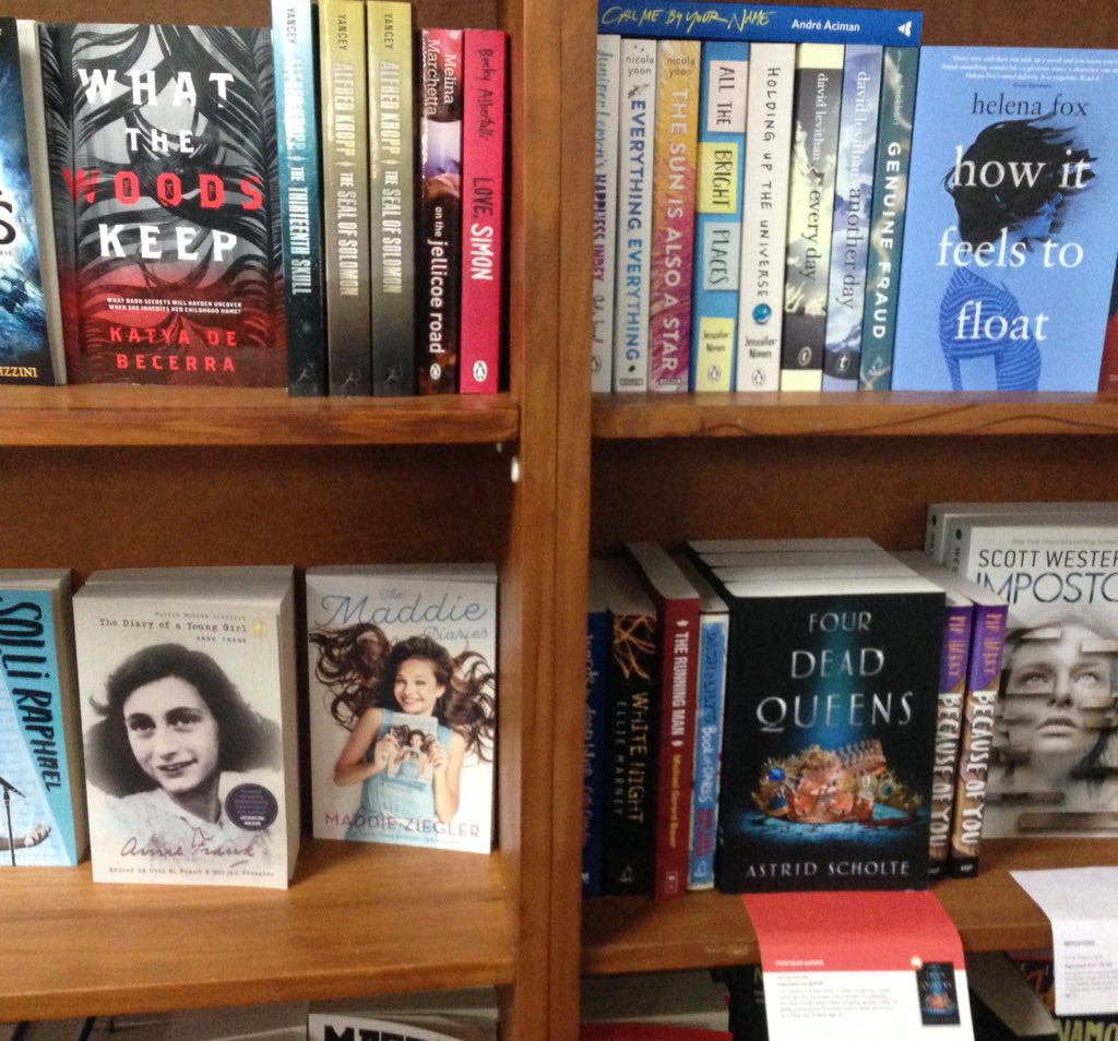 PaulaGleeson's tweet photo. @KatyaDeBecerra @AstridScholte look at your books being all fabulous at the bookstore in Beechworth 👏❤️#writerscommunity #aussieya #ya https://t.co/gmsIFwmrqN