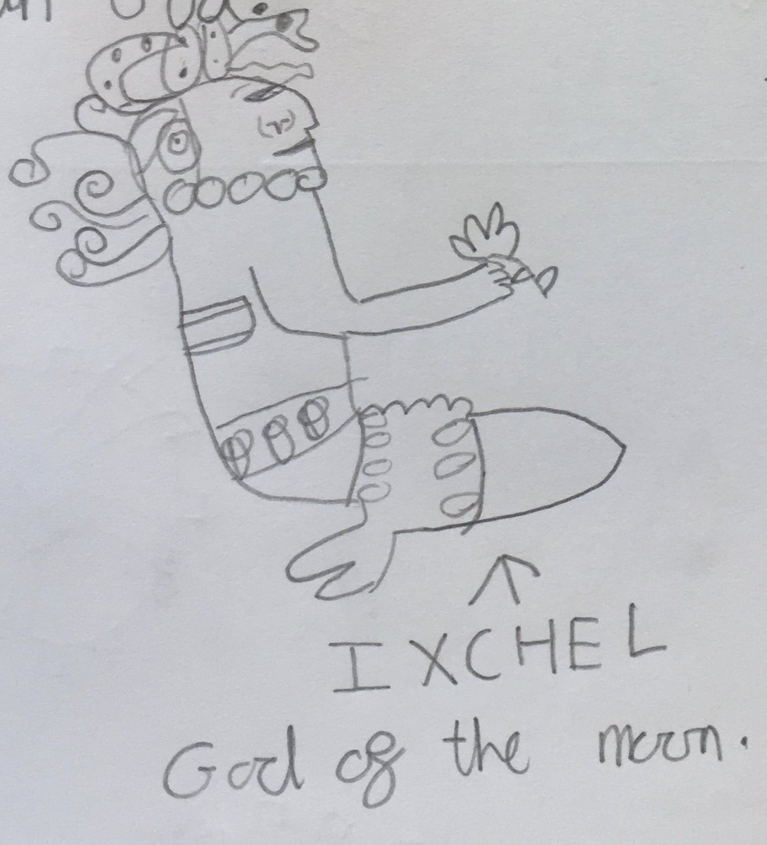 Y3Carlton's tweet photo. We have been drawing Mayan Gods in topic this week. Carlton is full of talented artists @Acreheads7ST https://t.co/3yhgibBRZJ