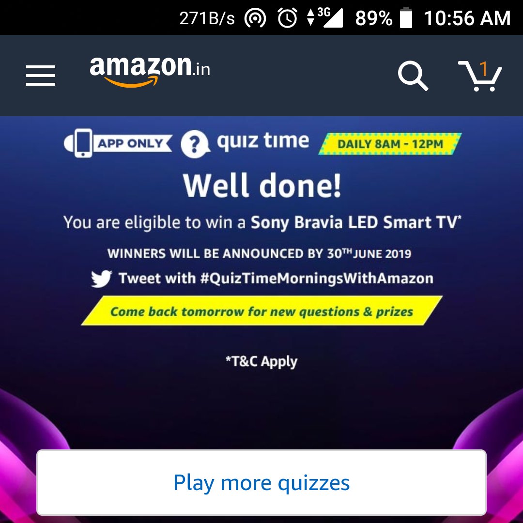 dineshsingh18's tweet image. #Quiztimemorningswithamazon