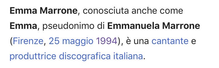 lizzyslifee's tweet photo. Se lo dice pure Wikipedia, deve per forza essere la verità🤷🏻‍♀️😂💗
#emma25 #emma35 #emmamarrone @MarroneEmma https://t.co/hbgmuUbq3r