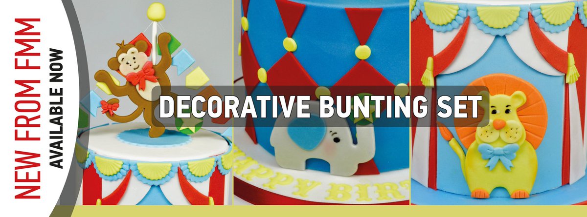 Another fab new product for you,this time it’s our decorative two piece bunting cutter set. The set comes in large and small and includes the following shapes tassels, flags, pendants and flags. A great set for decorating a huge selection of cakes, cookies and cupcakes.