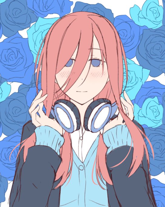 かのさんがTwitterに投稿した中野三玖(五等分の花嫁)のイラスト。