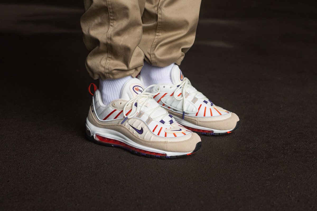Titolo on Twitter: "OUT NOW 🔥 Nike Air Max 98 "Sail/Court Purple-Light Cream-Desert Ore" this way please ➡️ https://t.co/4j5q57Ooty US 7 (40) - US 12 style code 🔎 640744-108 #nike #nikeairmax98 #