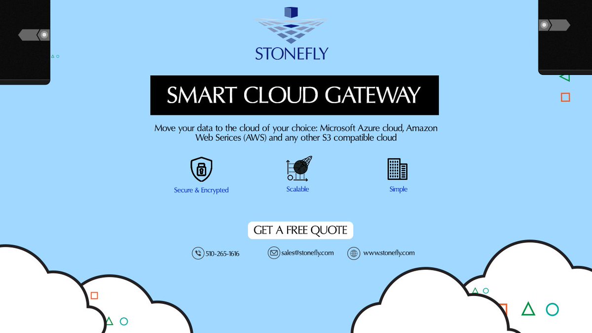 DavidGGouin's tweet photo. Smart Cloud Gateway.
Integrate StoneFly Cloud gateway with your existing IT systems and transfer your data to the cloud of your choice. Our data transfer services are available worldwide.
#SmartcloudGateway
#Stonefly https://t.co/BcovhL559C