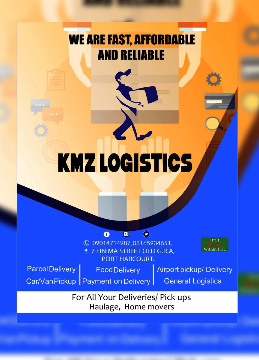 KmzLogistics's tweet photo. Good morning good people of Port Harcourt, how can we be of service to u today. https://t.co/6Ot2uwzur5