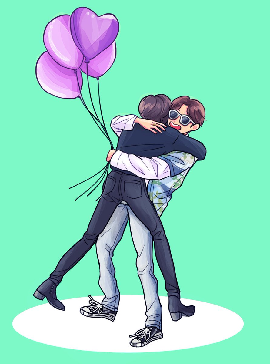 akrm60's tweet photo. 🎈Oooh my brother!!💜 #jihope #hopemin https://t.co/c5SJAsm45G