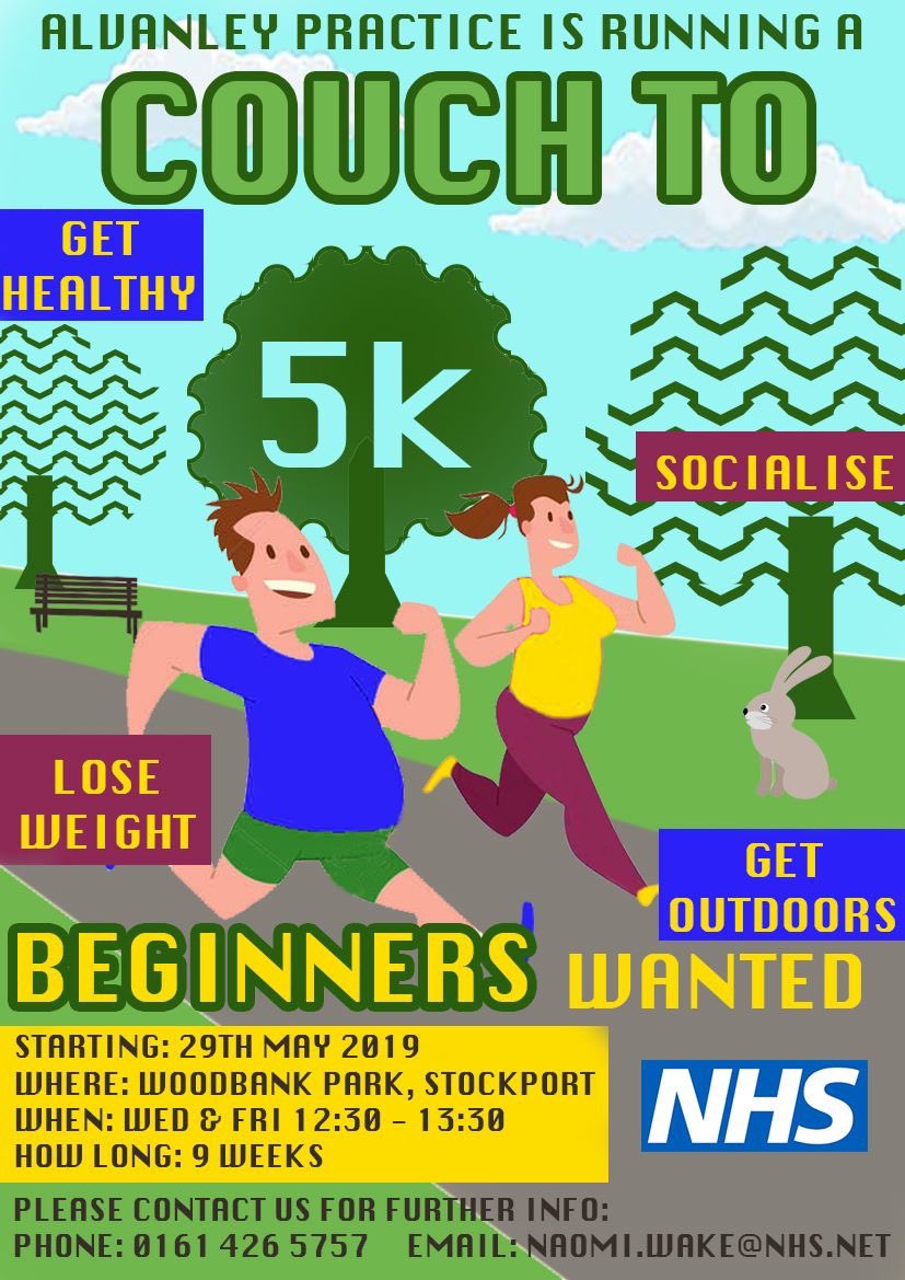 Alvanleyfp's tweet photo. This week we start our #couch25k course, open to anyone not just our patients.  Interested? Message our #physicianassociate Naomi naomi.wake@nhs.net https://t.co/7QxMtoS8fn
