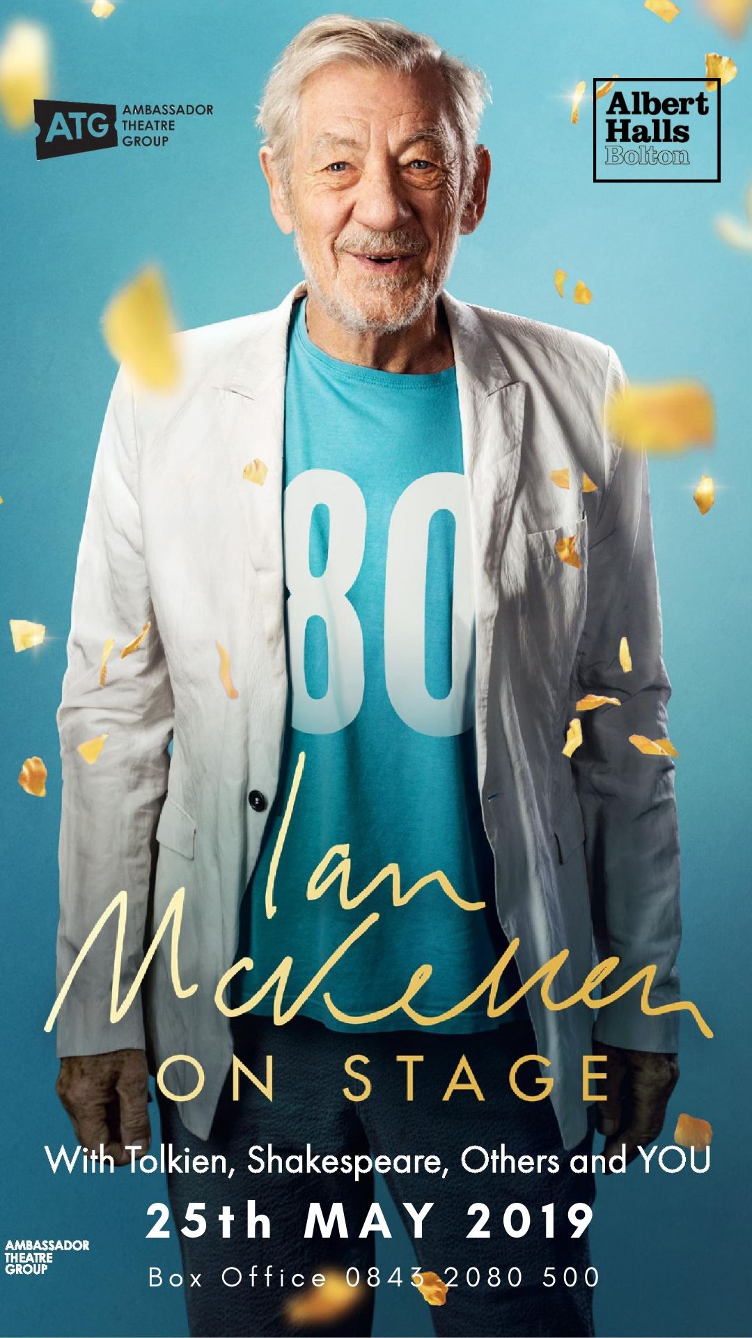 Happy 80th Birthday Sir Ian McKellen. We look forward to welcoming you to the Albert Halls this evening. 