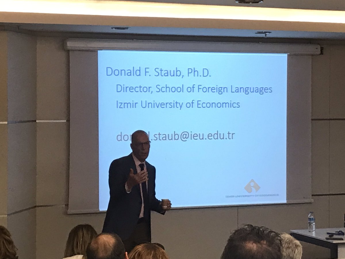 Donald Staub on stage IATEFL ESP SIG &amp; TED University Joint Conference #teduiatefl2019 <a href="/trBritish/">British Council Turkey</a> <a href="/AysenGuven1/">Ayşen Güven</a>
