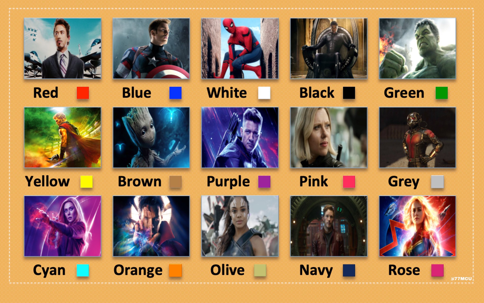 MCU Fanatics on Twitter: "Your Favorite Color As Your Avengers. Which ...