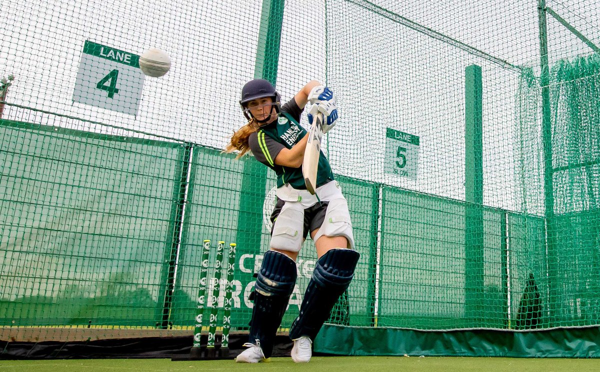 Hard at work training. The squad training in Dublin ahead of the T20I series against @windieswomen. Join us at 2pm, Sunday at @YMCACCDublin for the first match of the series. #BackingGreen #20x20 #CantSeeCantBe