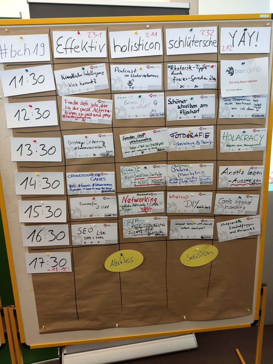 Unser Sessionplan für Samstag #bch19