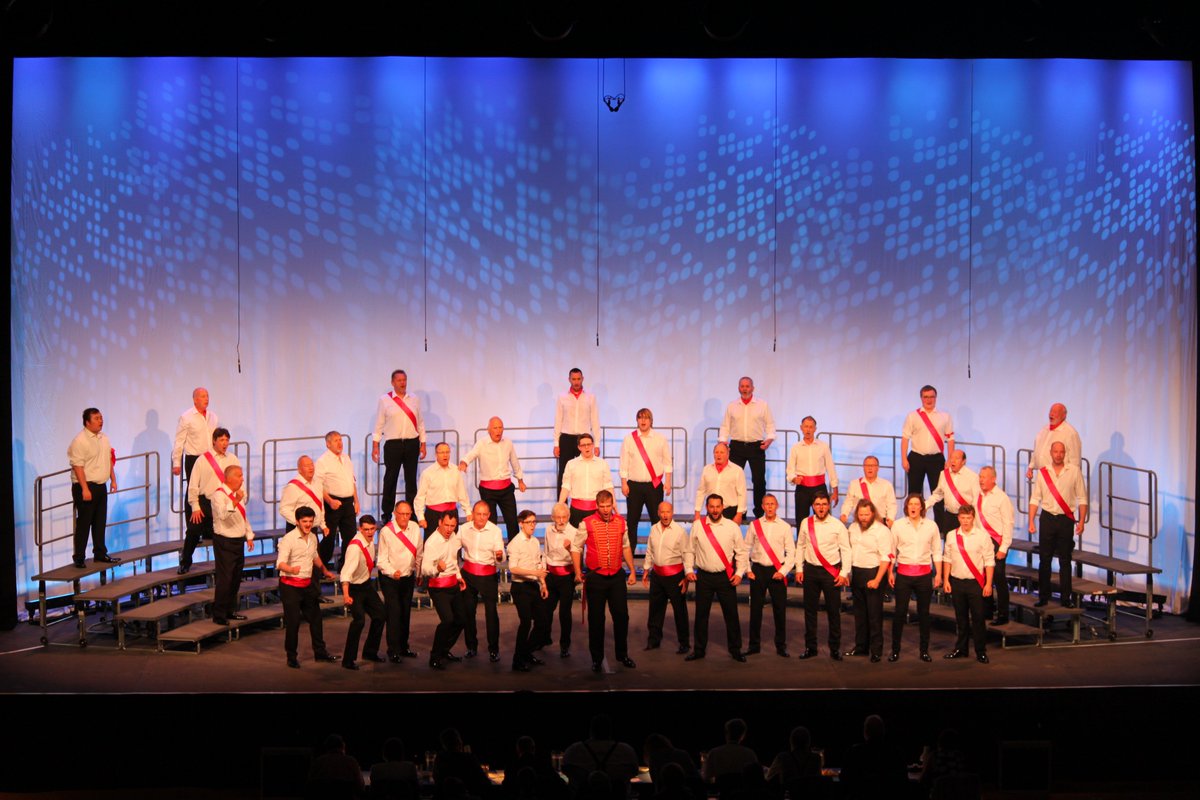 Up second, from Leicester, Tuxedo Junction sing Into The Fire and Make Them Hear You. #SingBABS19