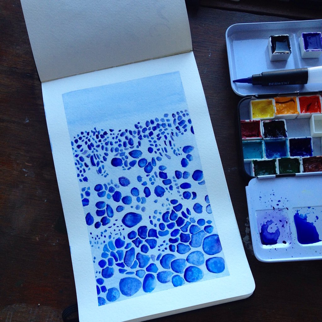 lostsketchbook's tweet photo. A little bit of abstract bubble art. 
#art #watercolor #watercolour #watercolourpainting #cassartlondon #moleskinesketchbook #sketchbook #blue #bubbles #artist #illustrator #London
. Work in my moleskine watercolour sketchbook,using @CASSART watercolour paints. https://t.co/3Erfy61gXe