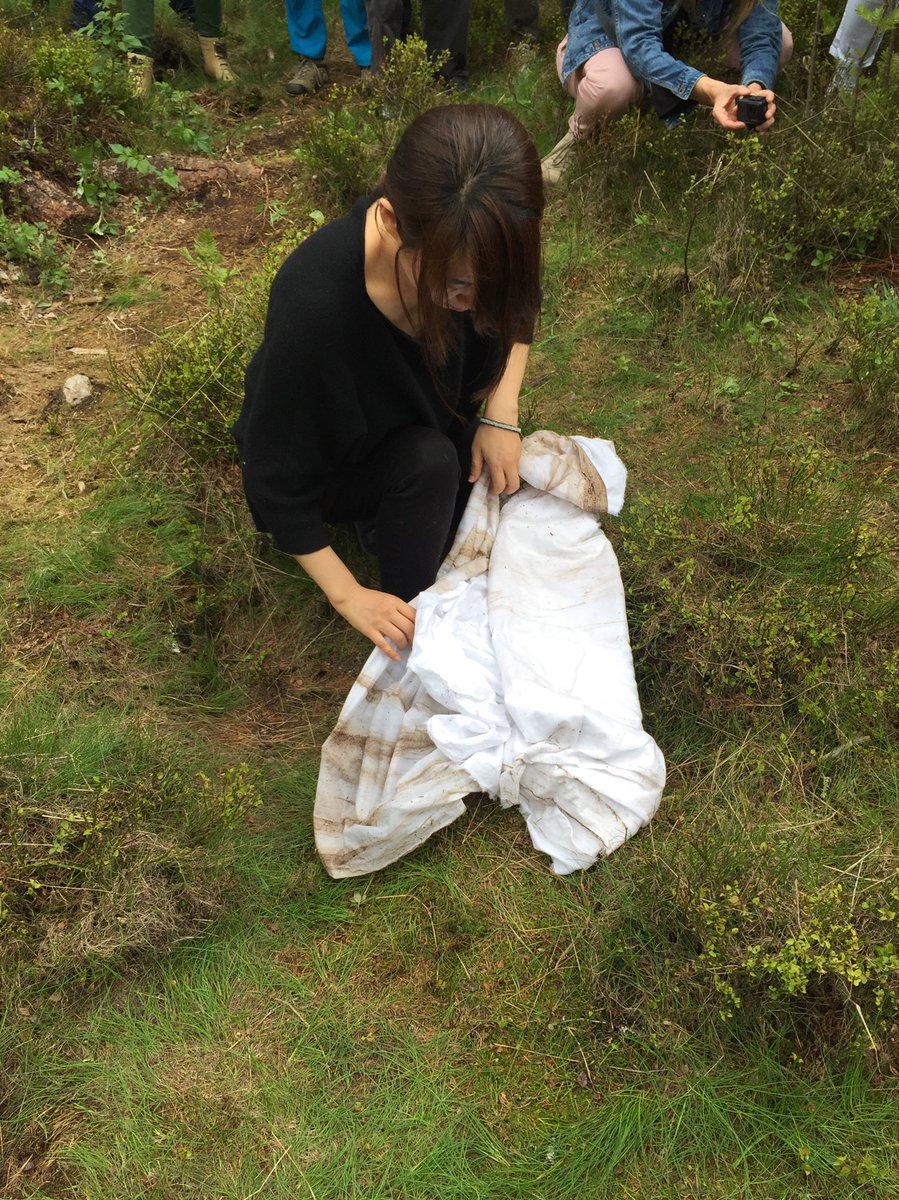 HamishH1931's tweet image. HAN KANG wrapping her manuscript in the swaddling/shroud cloth she has pulled behind her into the forest... #FutureLibrary