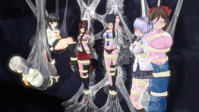 蜘蛛糸拘束①～⑤P
リクエスト、というわけではないんですが、台湾人女性からDMで
「あなたの(つくる蜘蛛糸作品の)ことが好きです!」
「えっ?トゥンク」
と、告白されたのでつくりました。
艦これイベント前&イベント中に作ったのでいかんせんやっつけなところはありますがお納めください。 