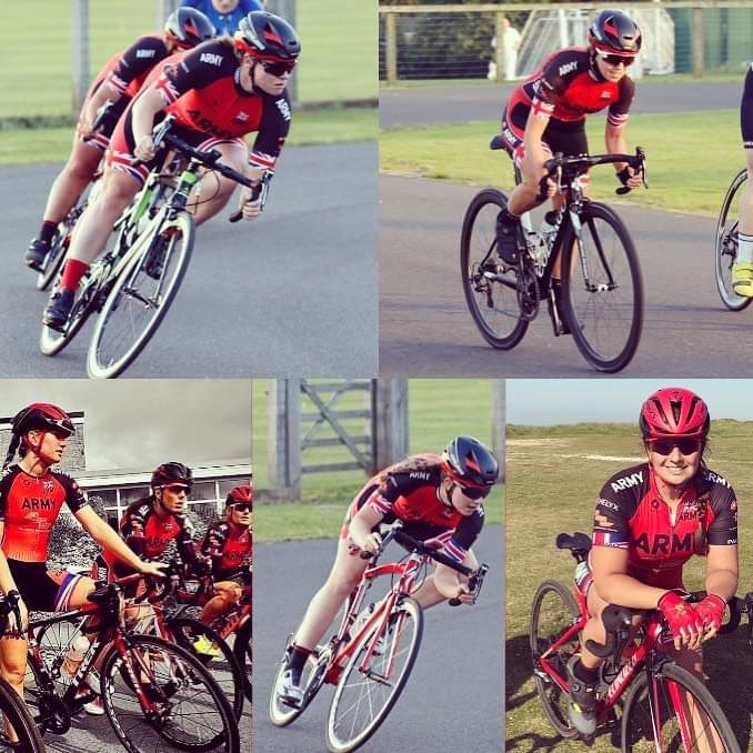 ArmySportASCB's tweet photo. The Women’s Road ACRT will be represented at the Welsh Criterium Championships in #Aberystwyth today by the following riders:

Capt Bexy Dew
WO1 Rach Mckenzie
LCpl Fran Derbyshire
OCdt Claire Nott
LBdr Sophie Barnes

Best of luck @BritArmyCycling #InspiringSoldiersToCycle https://t.co/EMr6EXUGw7