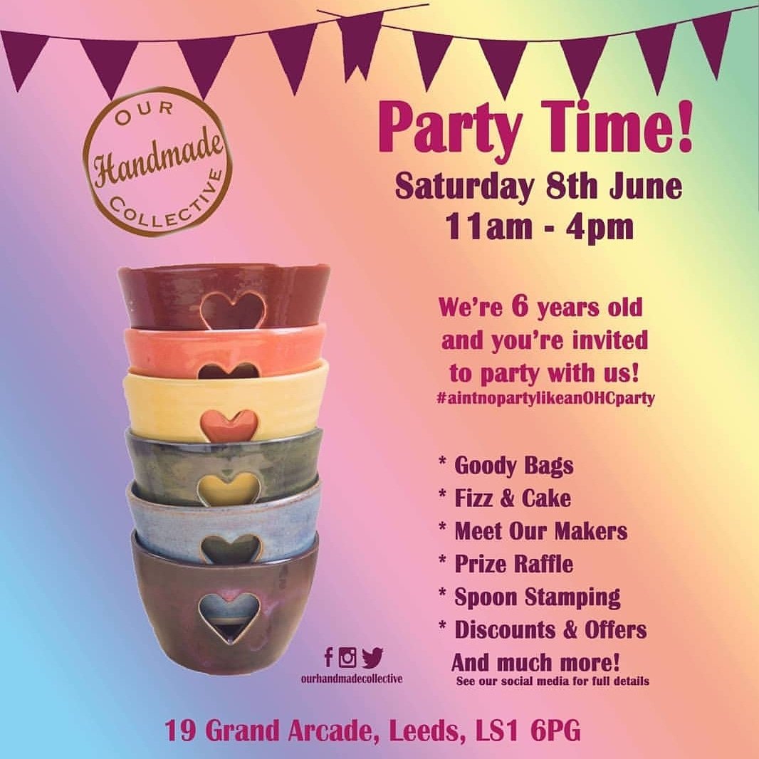 Our 6th birthday party is two weeks today! Who's coming along to eat cake and drink fizz with us?
We'll have discounts and offers throughout, the lovely <a href="/dollopstir/">Ruth Wilby</a> will be stamping spoons while you wait (#fathersday gift ideas anyone?) and we'll be celebrating in true OHC style!