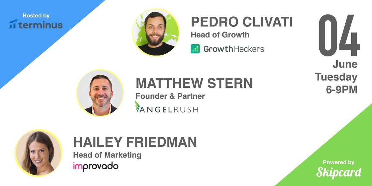 SkipcardEvents's tweet photo. Are you joining us in 3 days for the next Growth Marketing Speaker Series event at @Terminus? #growthmarketing #grmss
Register here: https://t.co/AIv3MJVPRG https://t.co/Da90qLaXI5