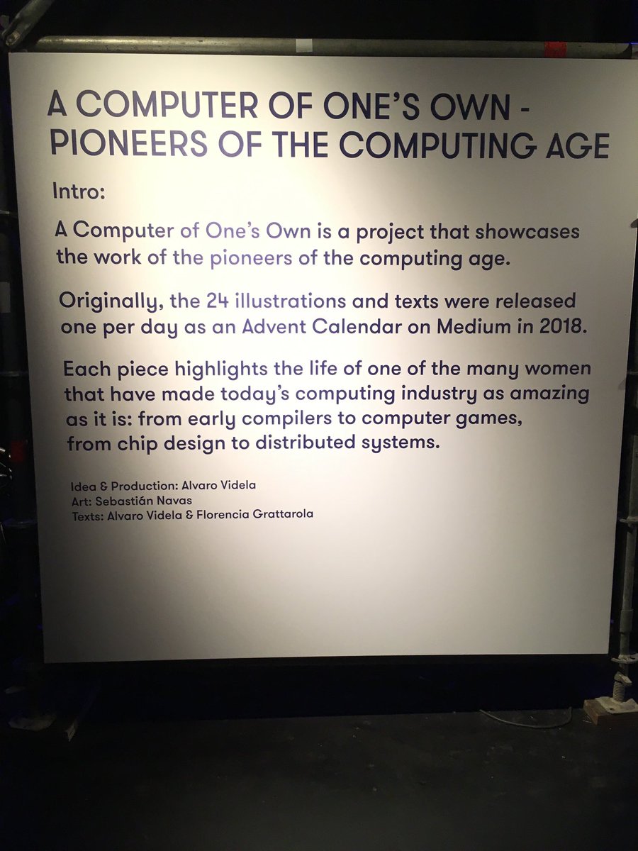 Surroundsound's tweet photo. A brilliant exhibition of inspiring pioneers of the computing age ⁦@jsconfeu⁩ https://t.co/6u0NBkofYs